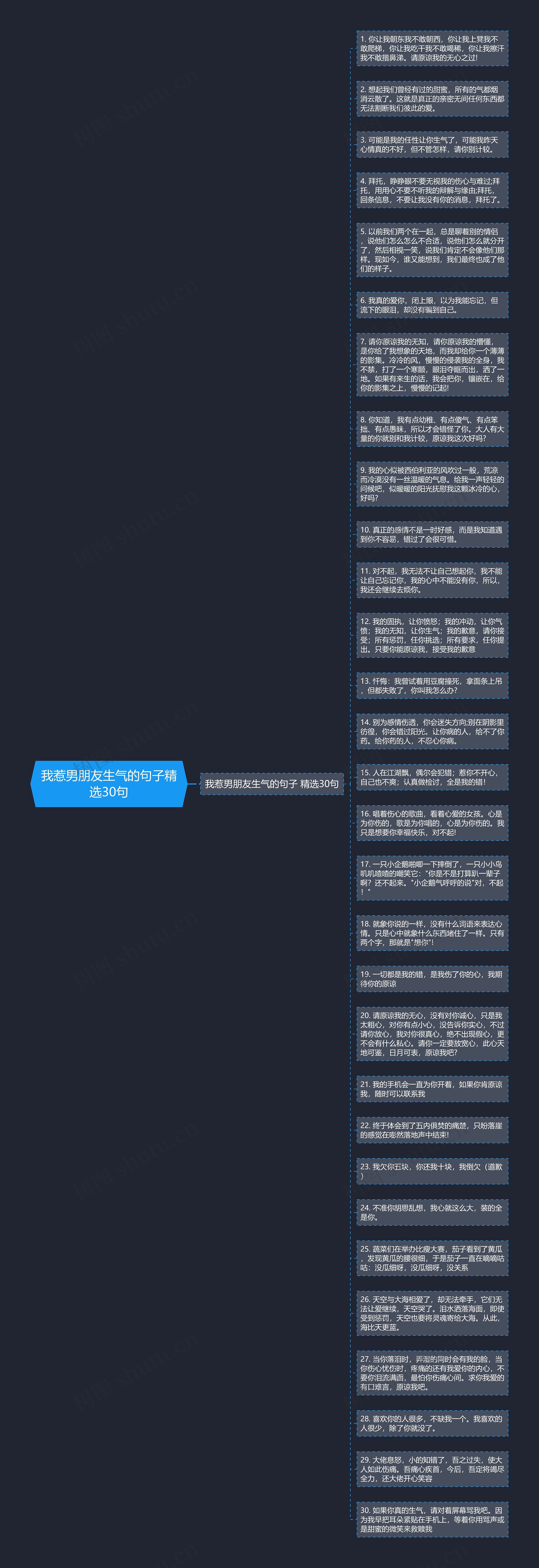我惹男朋友生气的句子精选30句思维导图