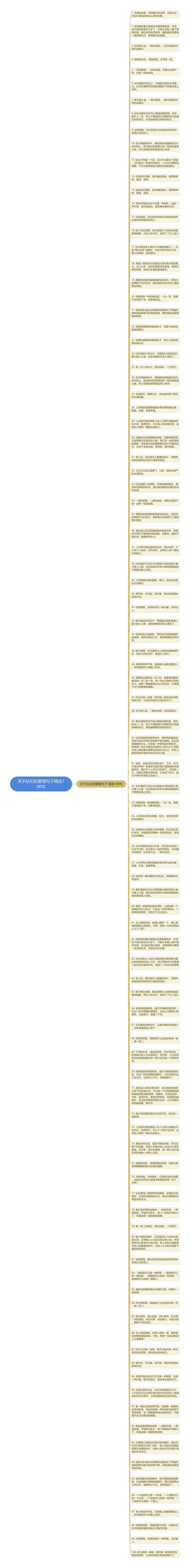 关于钻石的爱情句子精选100句思维导图