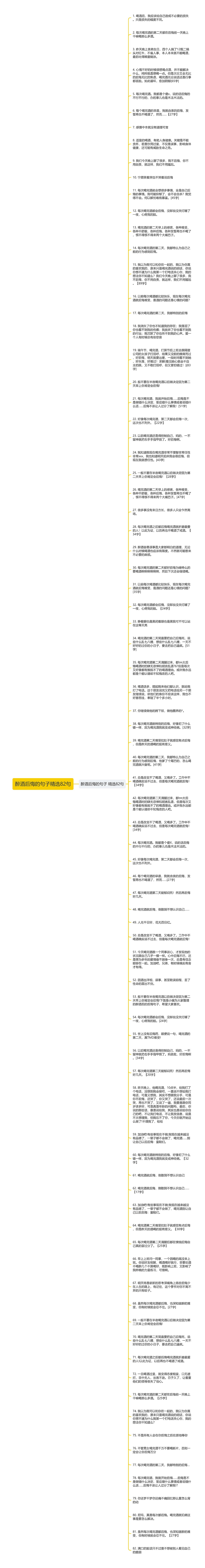 醉酒后悔的句子精选82句