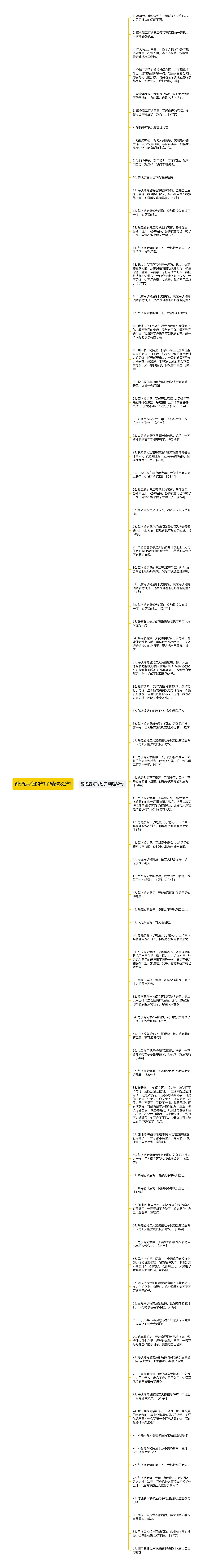 醉酒后悔的句子精选82句思维导图