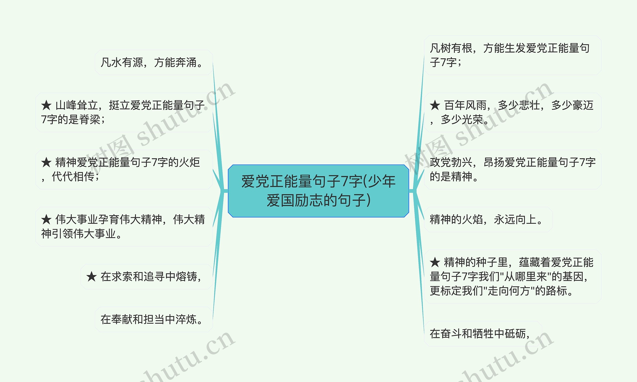 爱党正能量句子7字(少年爱国励志的句子)思维导图