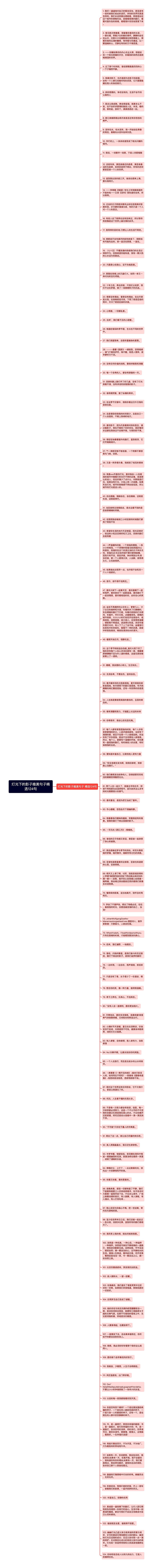 灯光下的影子唯美句子精选124句思维导图