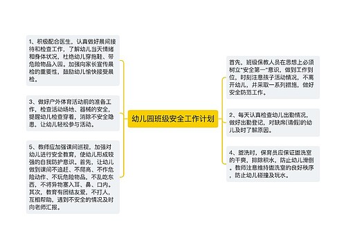 幼儿园班级安全工作计划