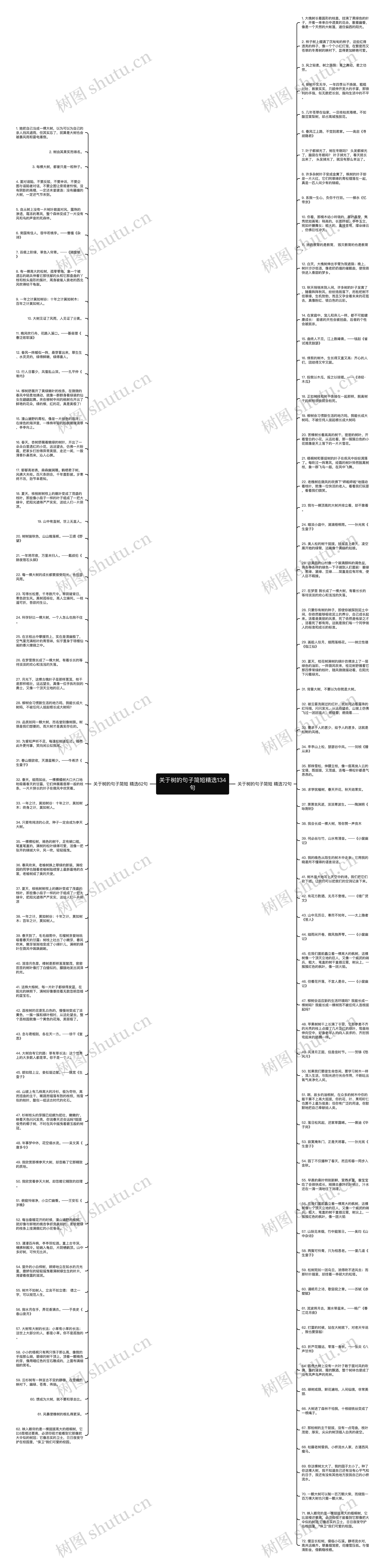 关于树的句子简短精选134句思维导图