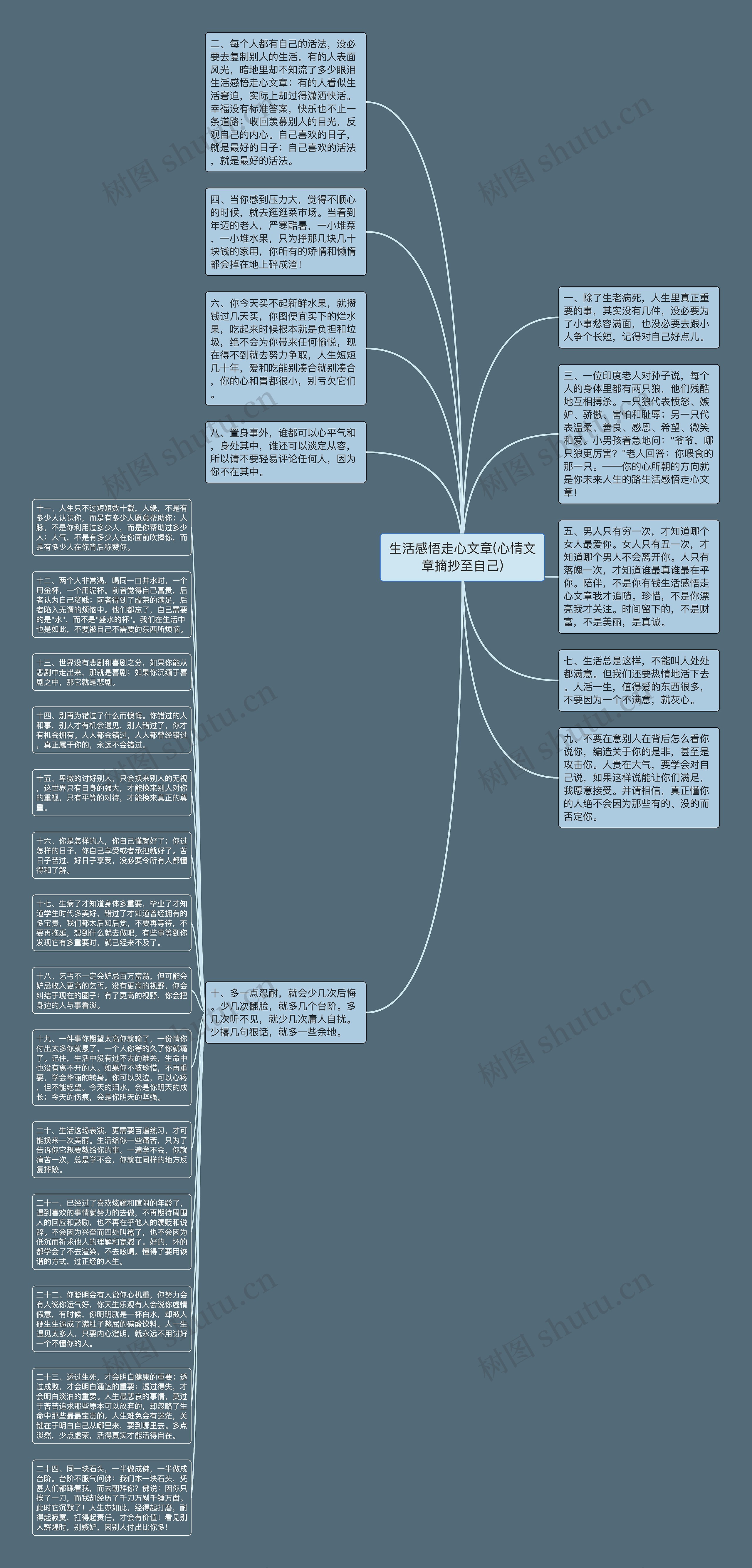 生活感悟走心文章(心情文章摘抄至自己)思维导图