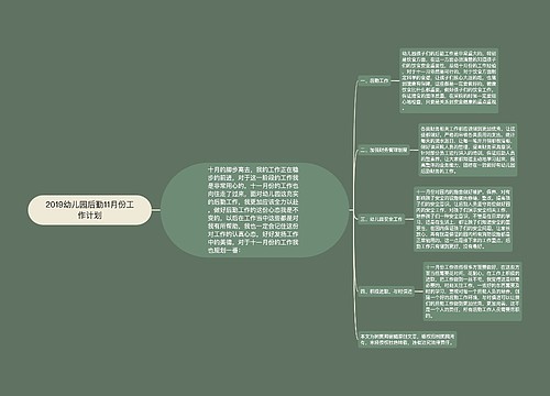 2019幼儿园后勤11月份工作计划