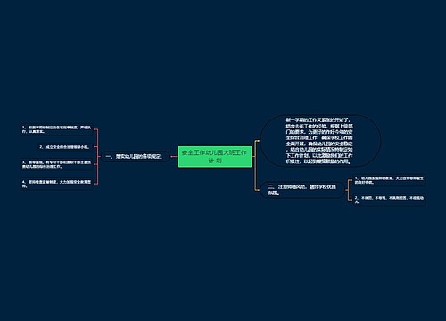 安全工作幼儿园大班工作 计 划