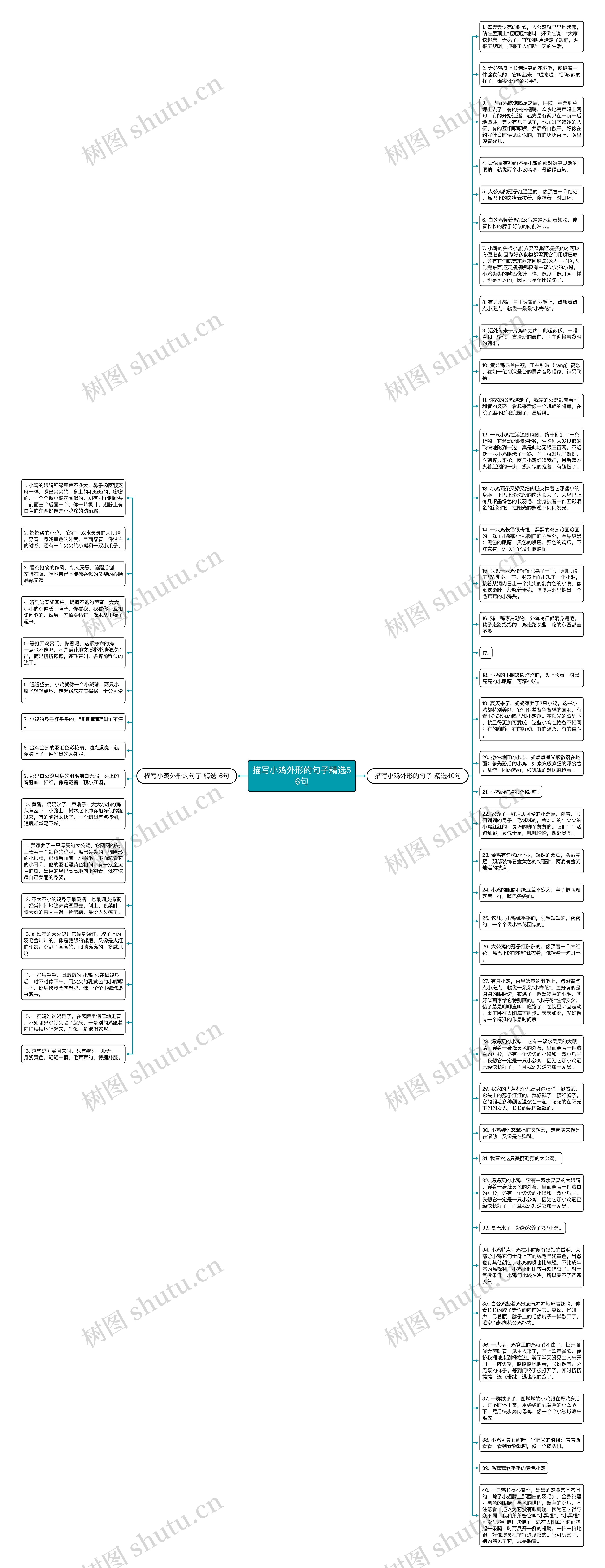 描写小鸡外形的句子精选56句思维导图