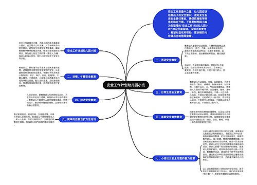 安全工作计划幼儿园小班