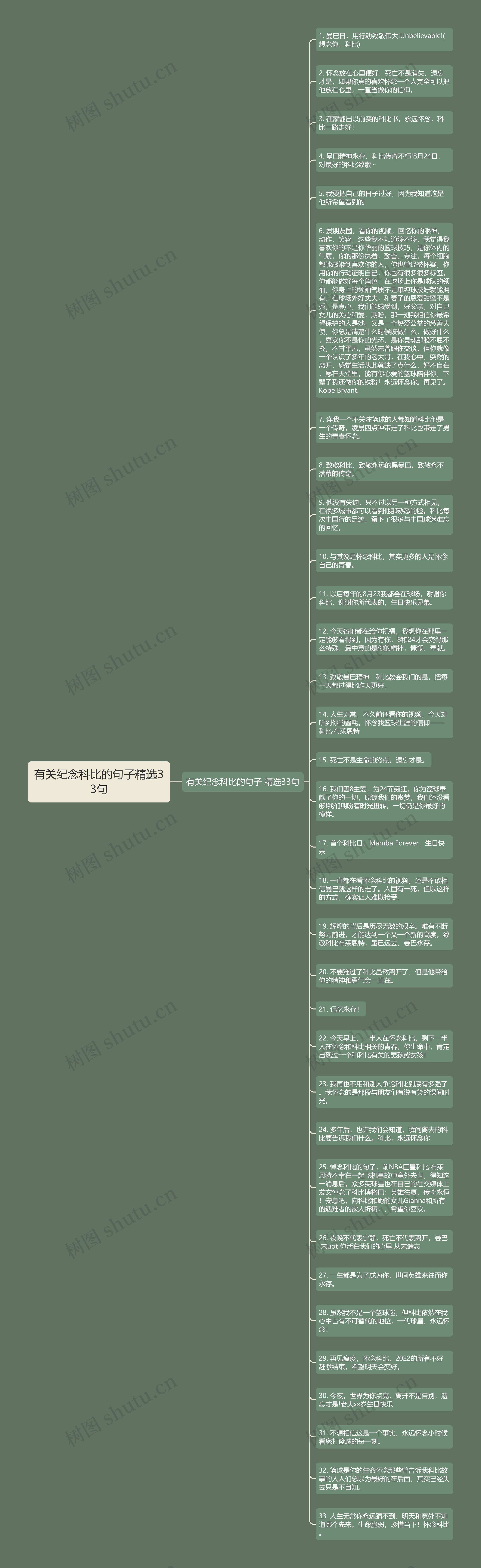 有关纪念科比的句子精选33句思维导图