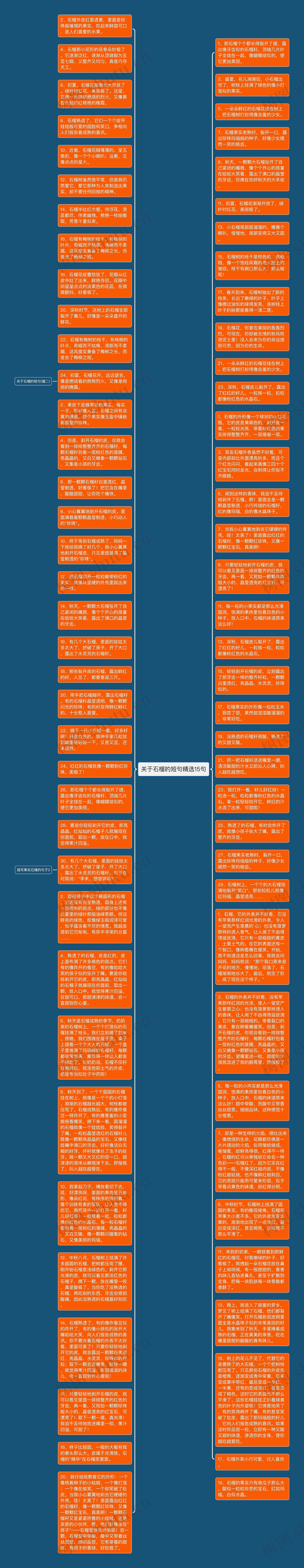 关于石榴的短句精选15句思维导图