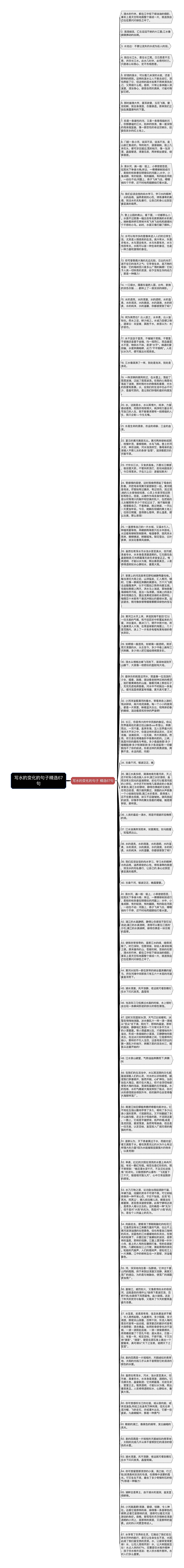 写水的变化的句子精选67句思维导图