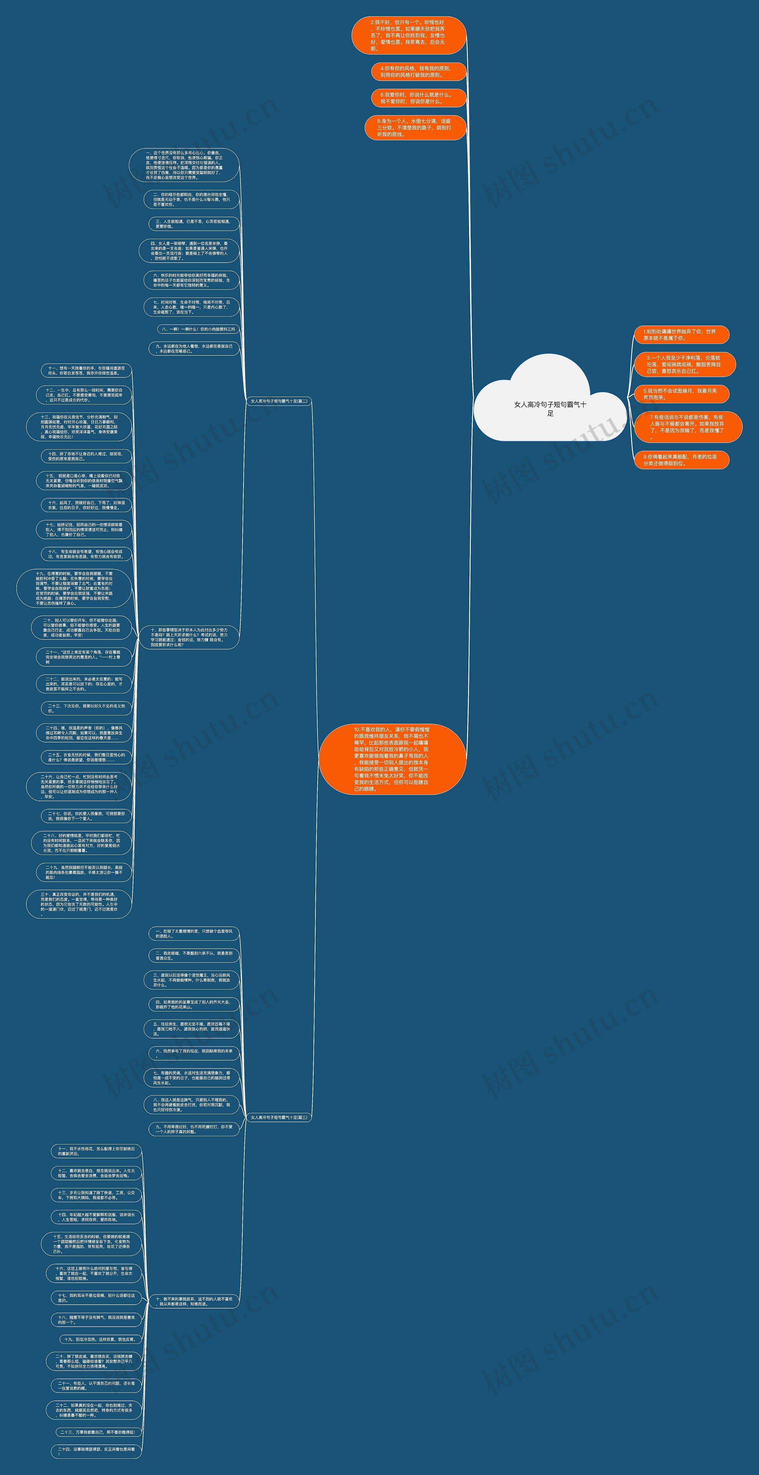 女人高冷句子短句霸气十足思维导图