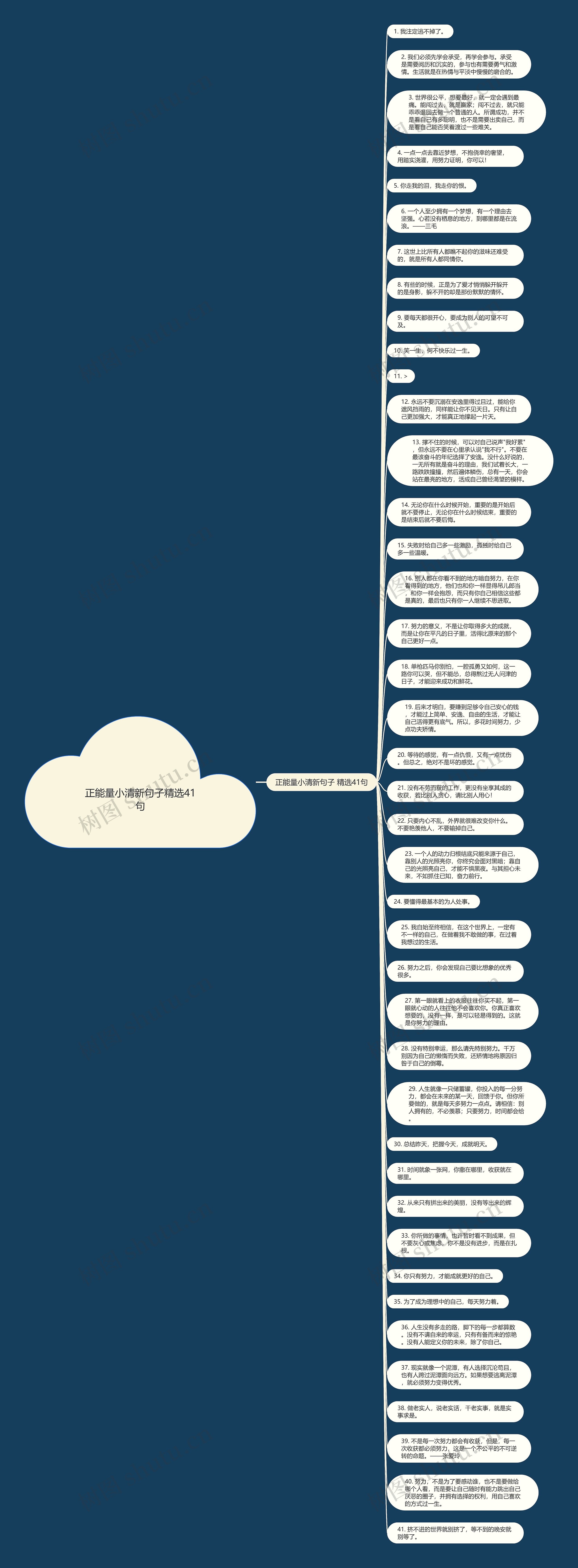 正能量小清新句子精选41句思维导图