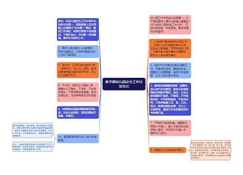 新学期幼儿园安全工作计划范文