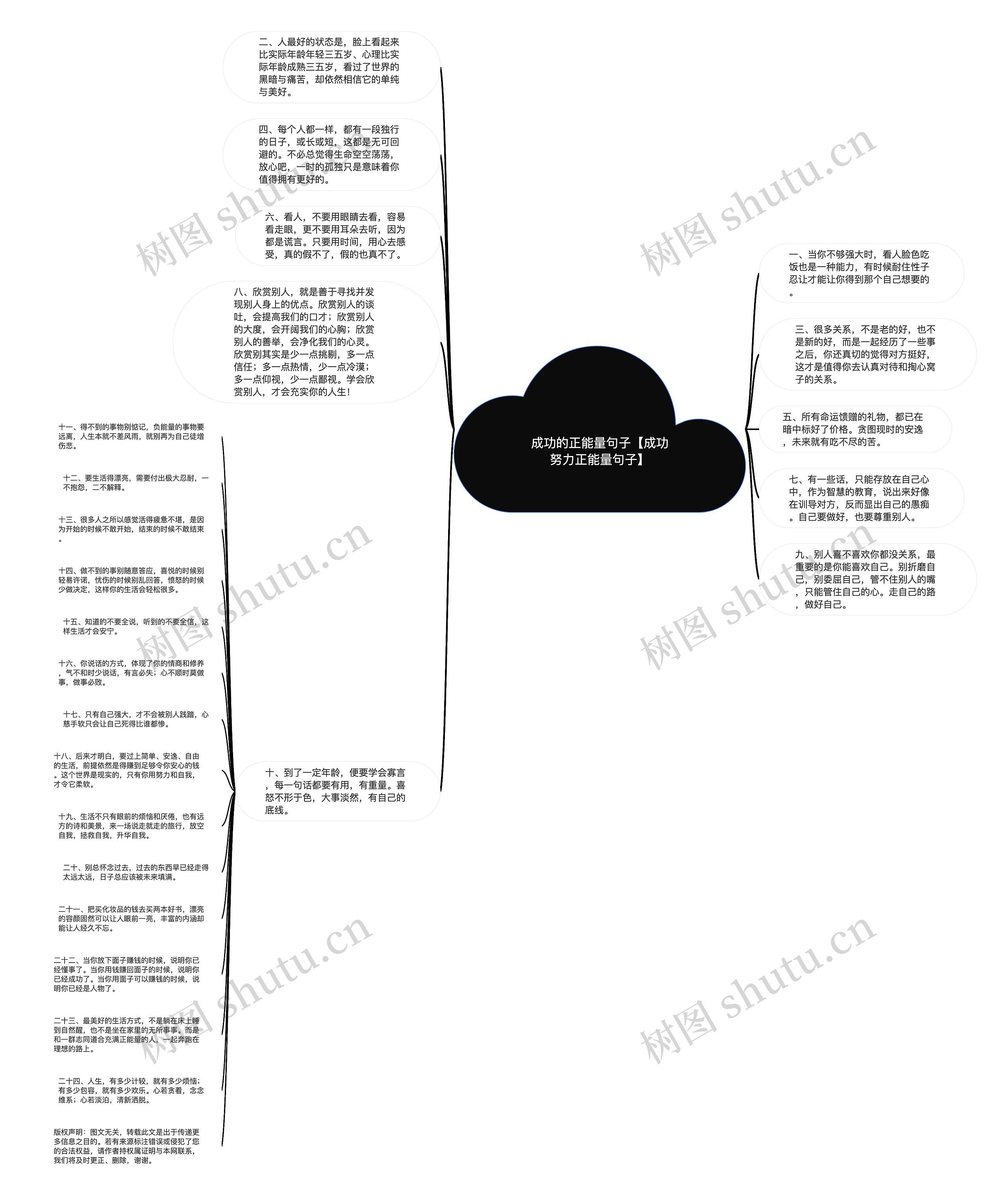 成功的正能量句子【成功努力正能量句子】思维导图
