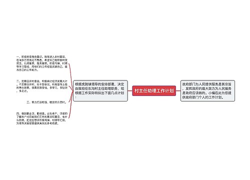 村主任助理工作计划