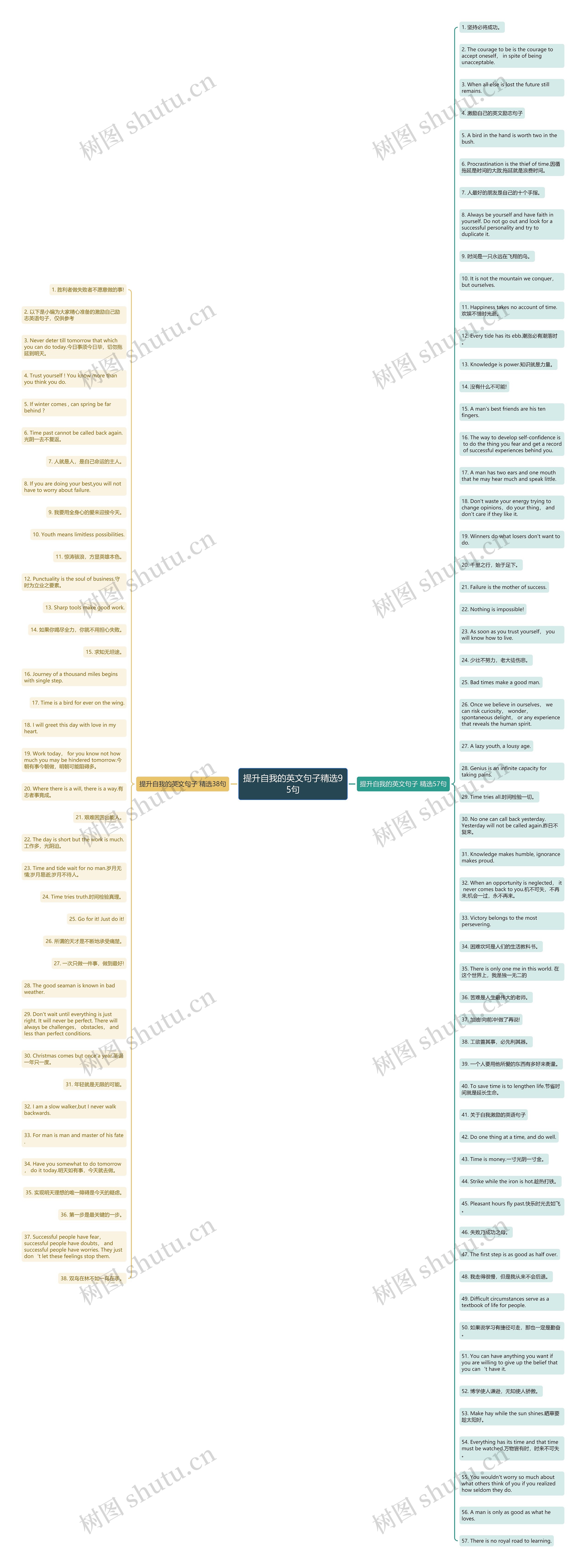 提升自我的英文句子精选95句思维导图