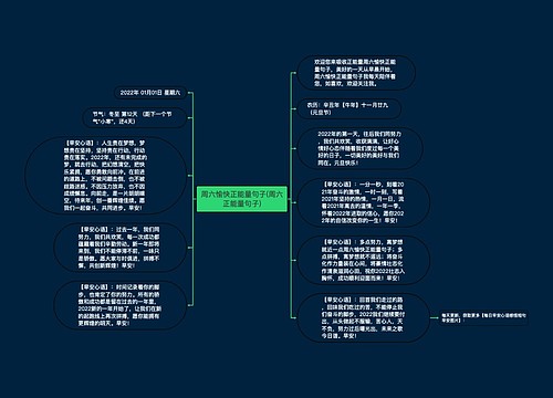 周六愉快正能量句子(周六正能量句子)