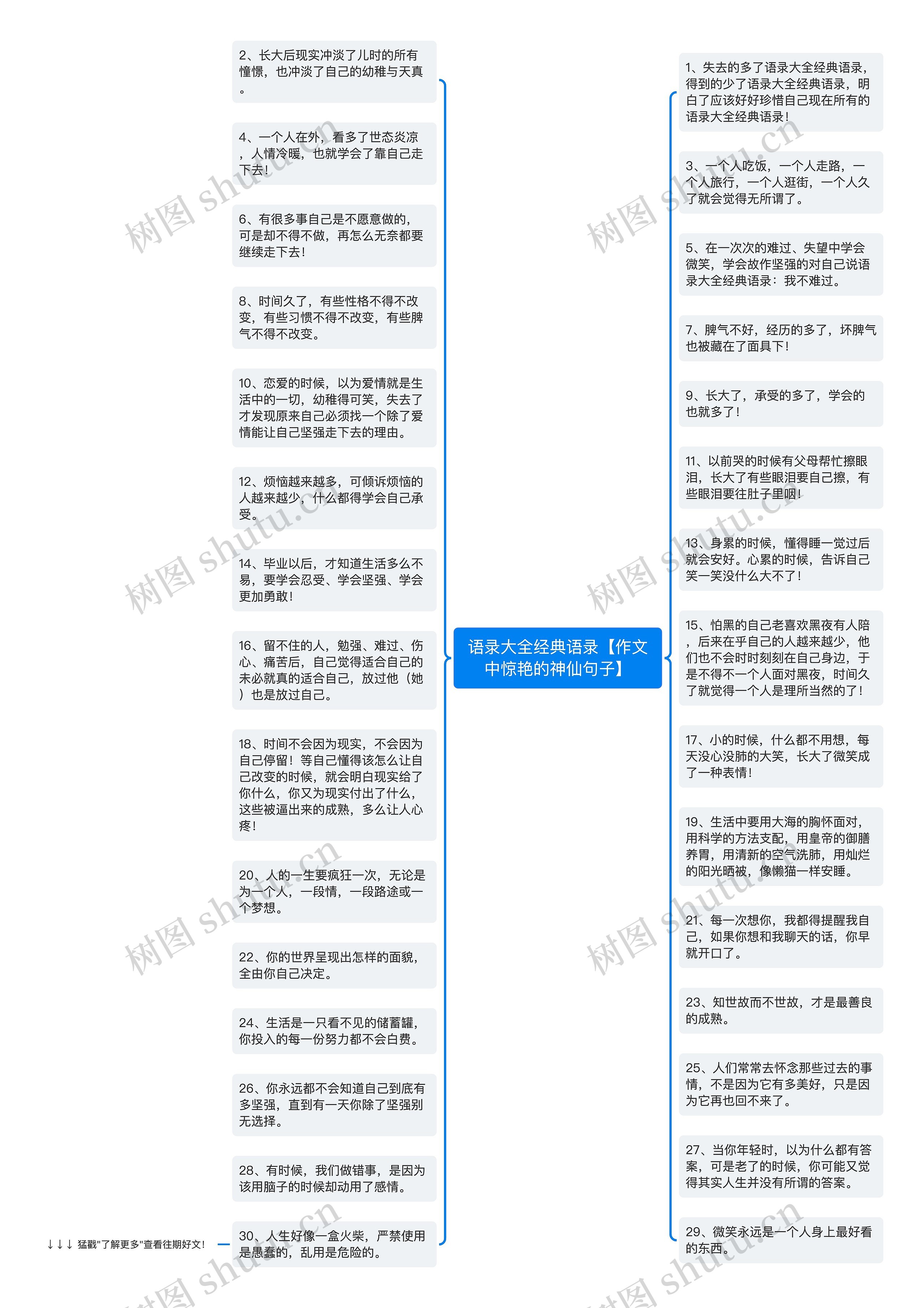 语录大全经典语录【作文中惊艳的神仙句子】思维导图