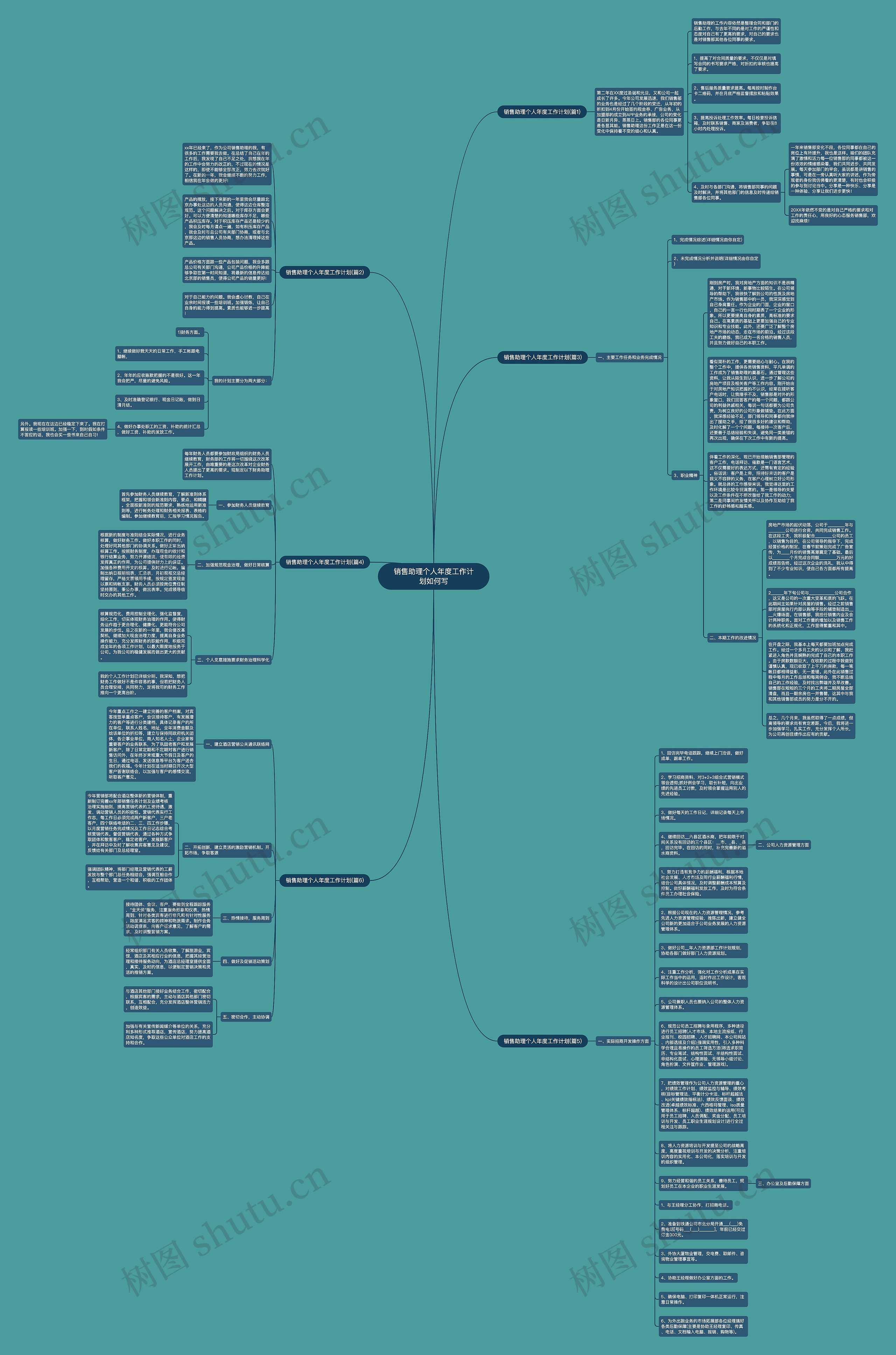 销售助理个人年度工作计划如何写思维导图