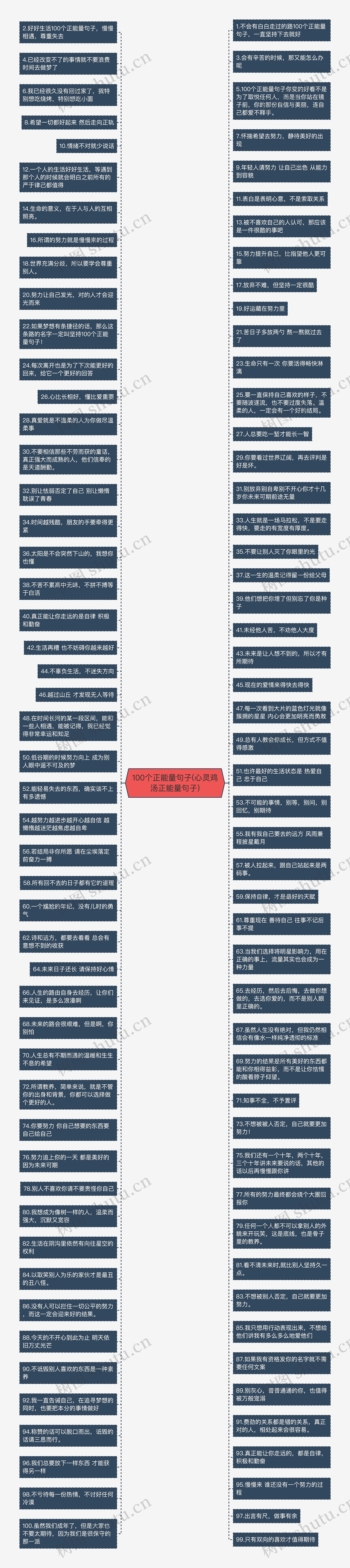 100个正能量句子(心灵鸡汤正能量句子)思维导图