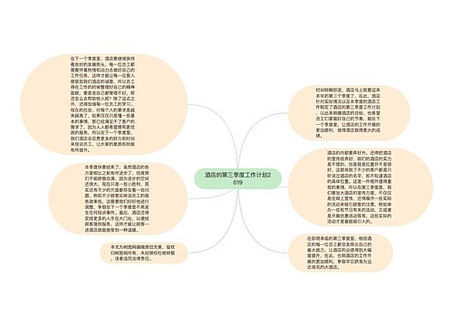 酒店的第三季度工作计划2019