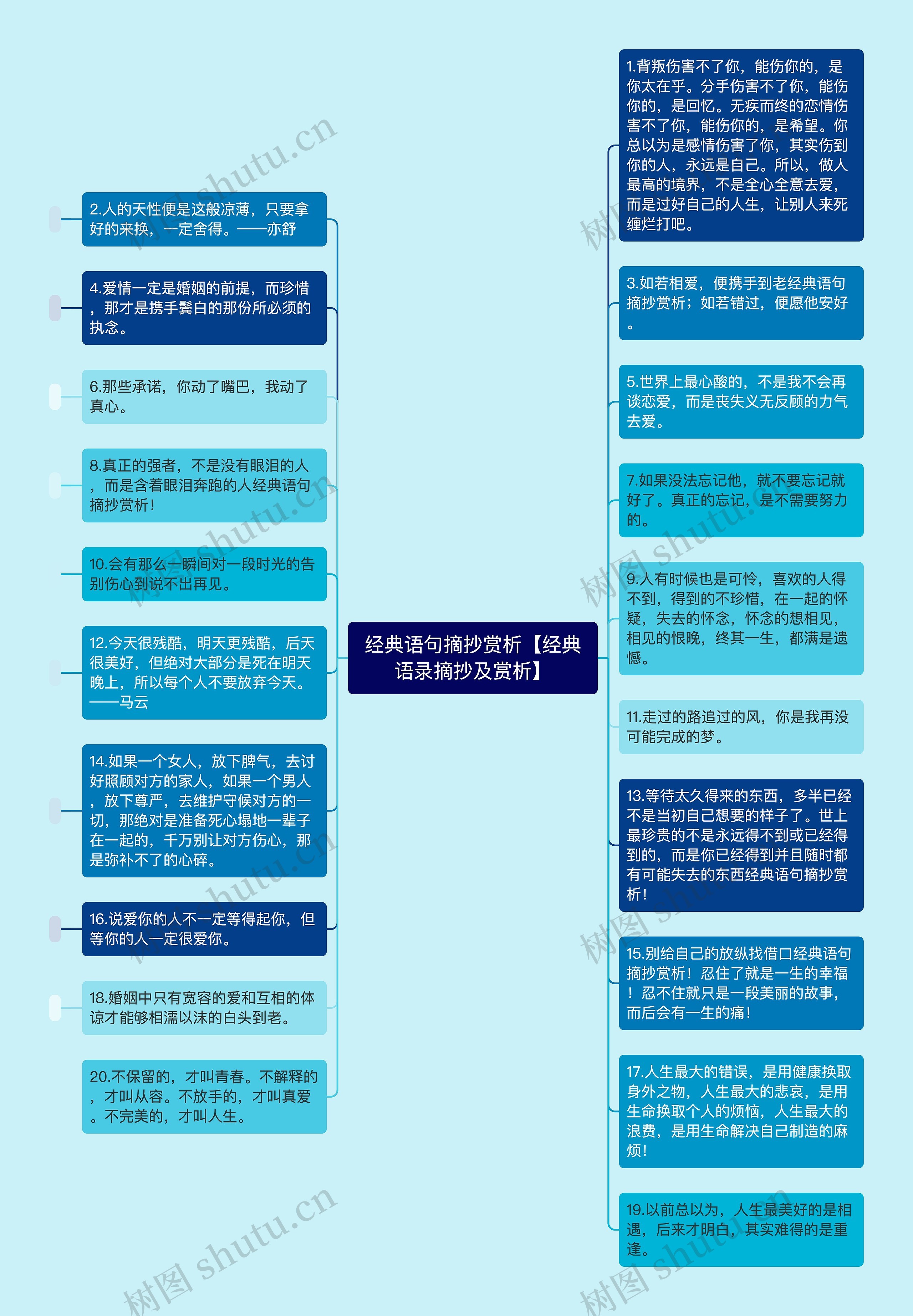 经典语句摘抄赏析【经典语录摘抄及赏析】思维导图