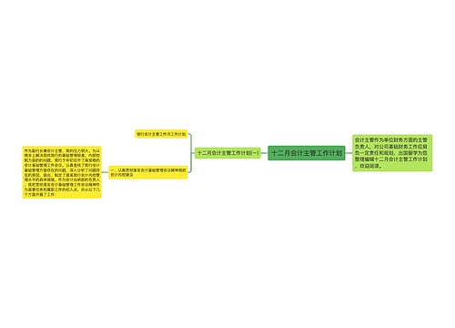 十二月会计主管工作计划