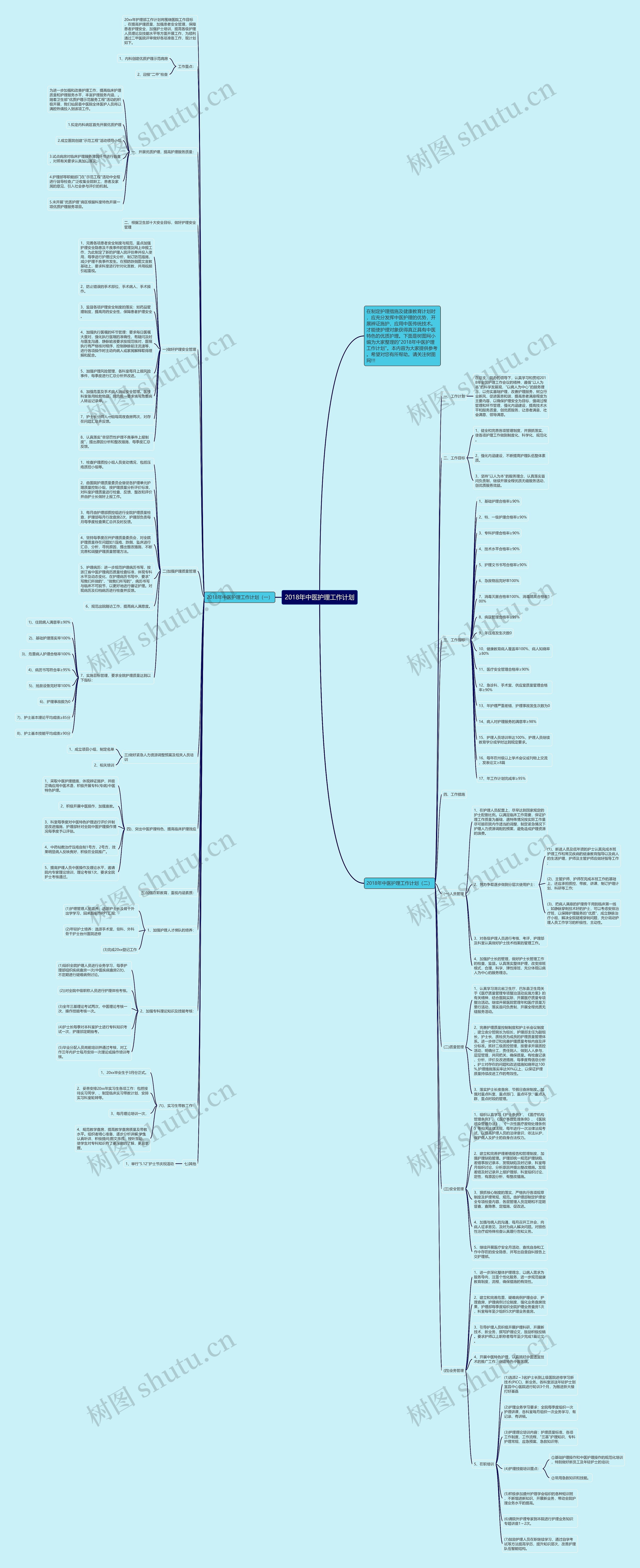 2018年中医护理工作计划思维导图
