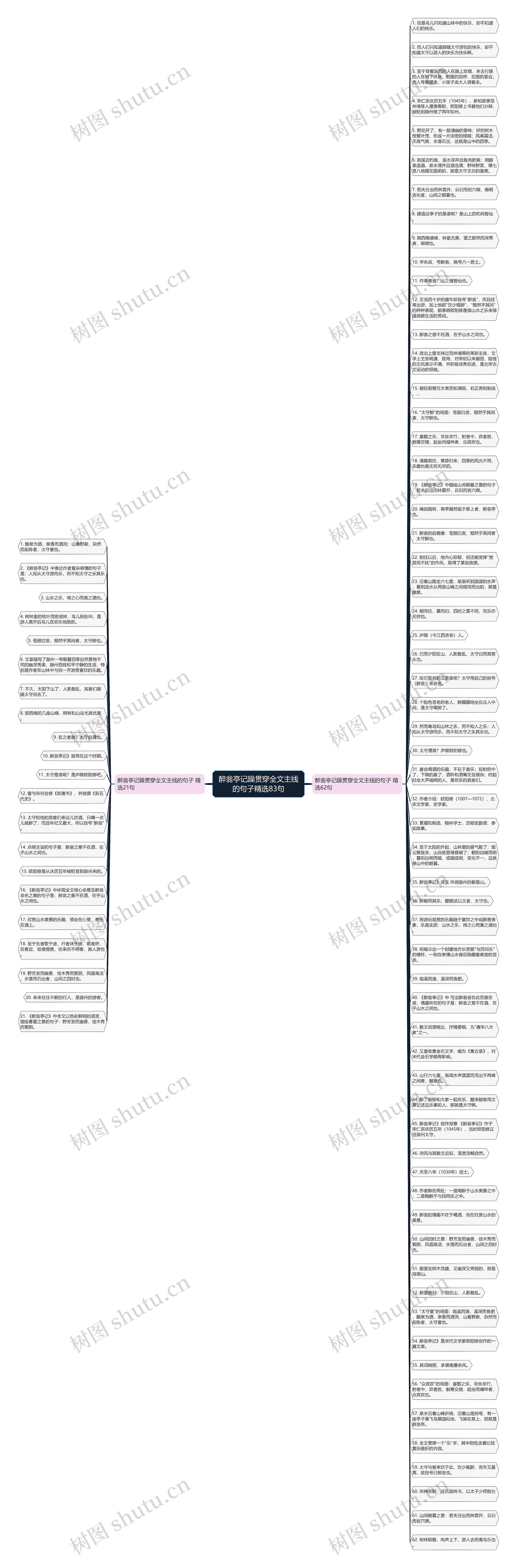 醉翁亭记躁贯穿全文主线的句子精选83句思维导图