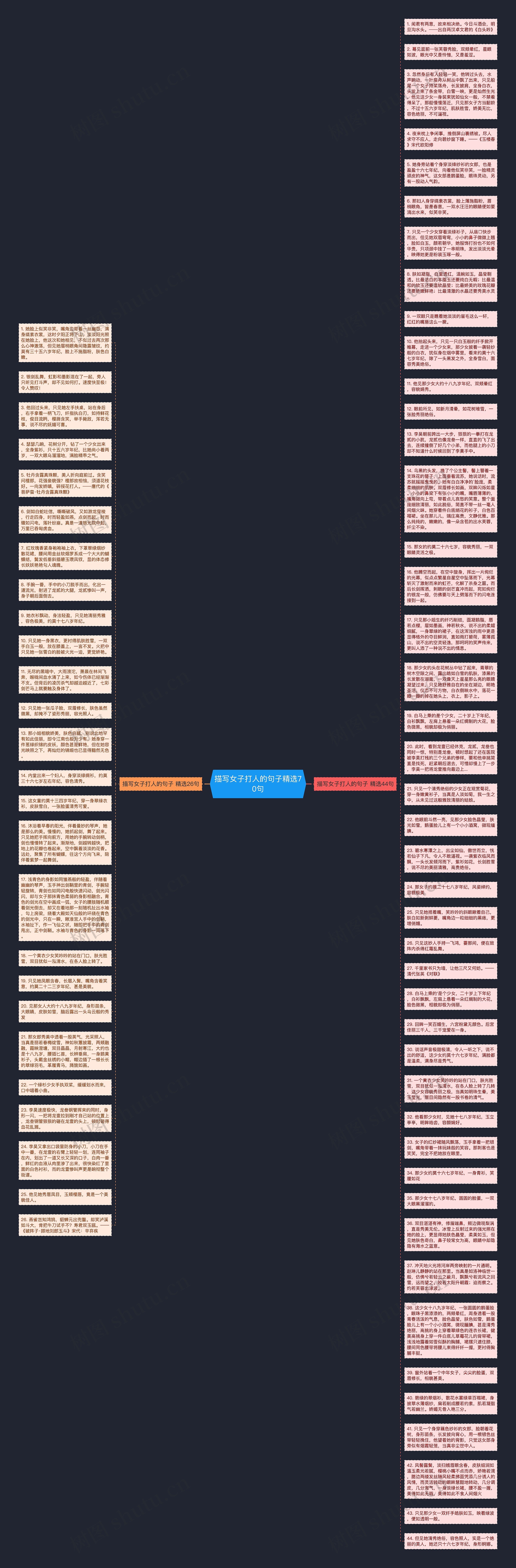 描写女子打人的句子精选70句思维导图