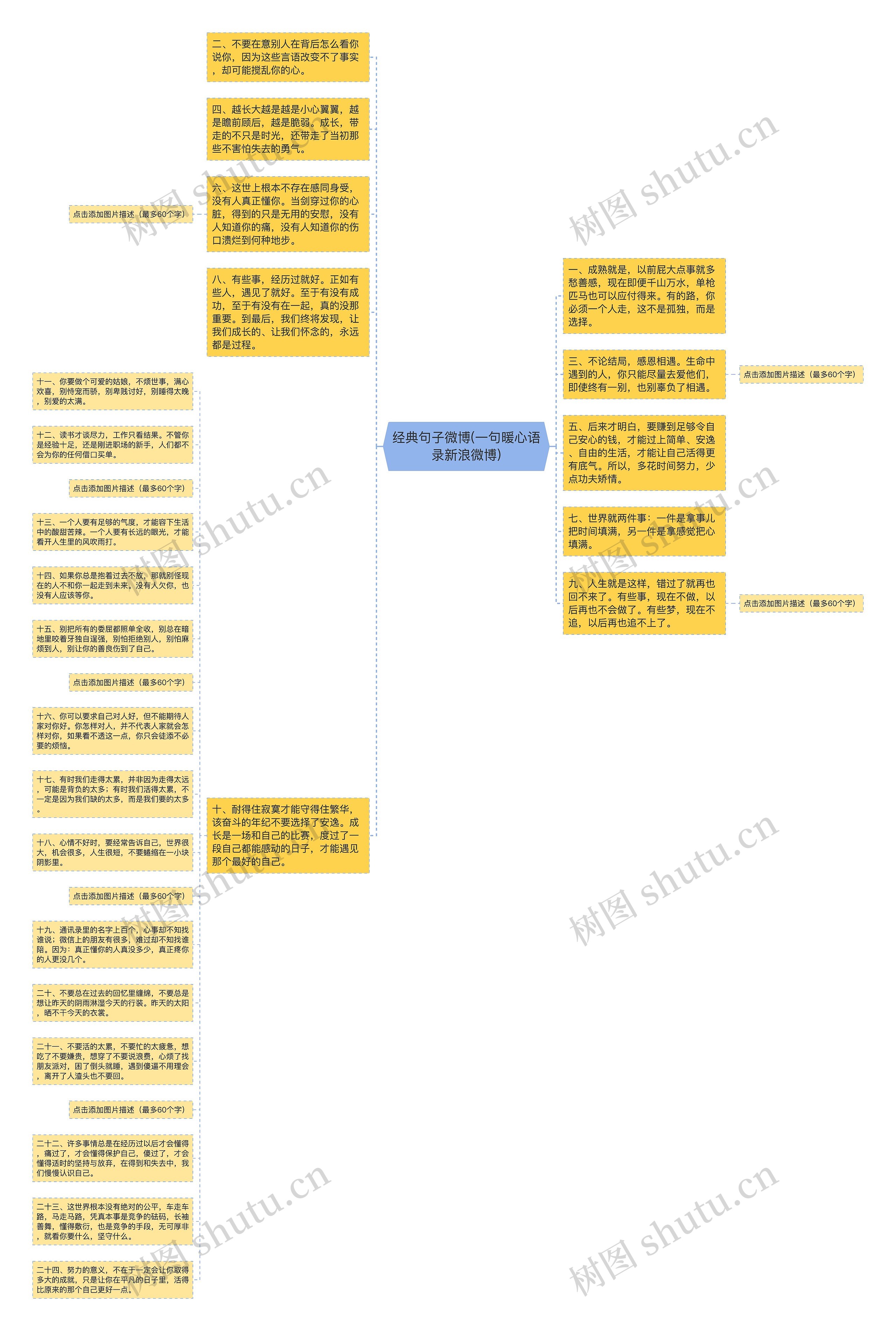 经典句子微博(一句暖心语录新浪微博)思维导图