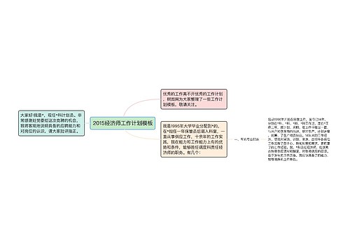 2015经济师工作计划模板