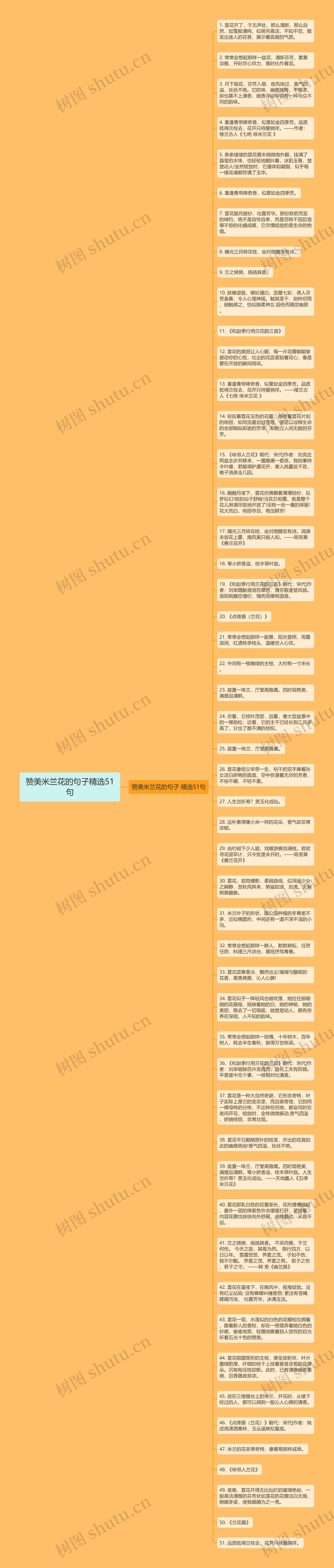 赞美米兰花的句子精选51句思维导图