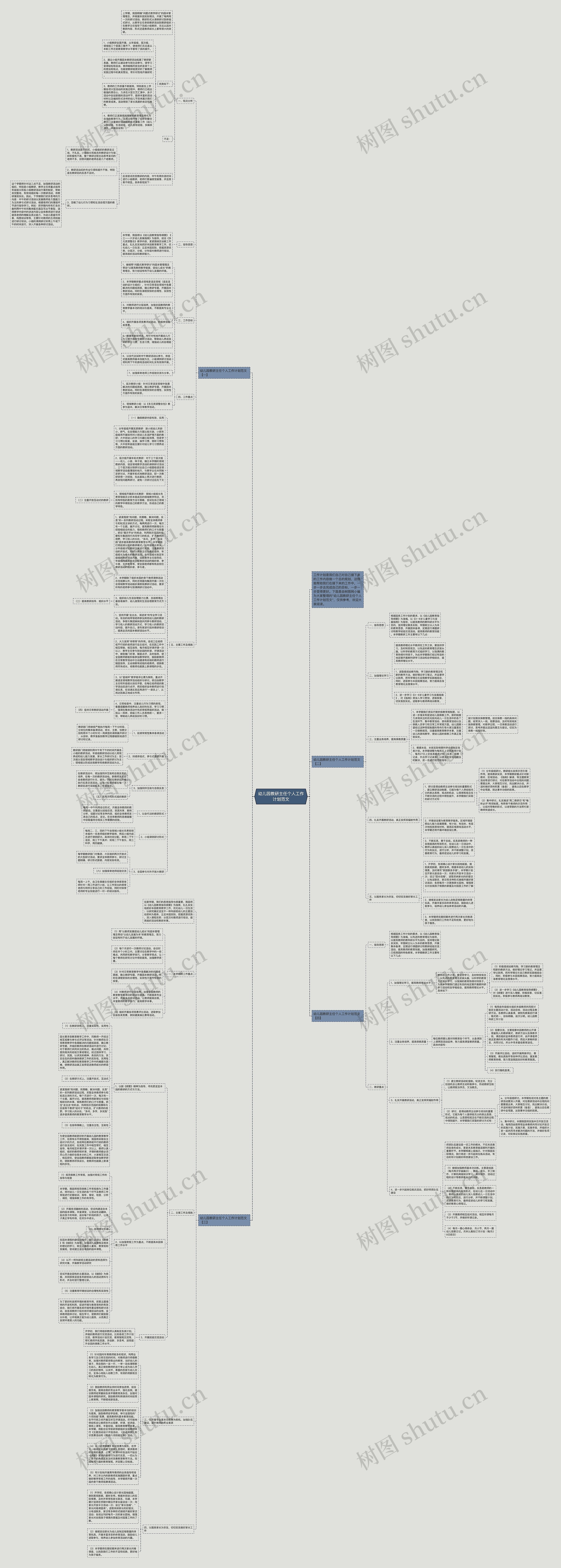 幼儿园教研主任个人工作计划范文思维导图