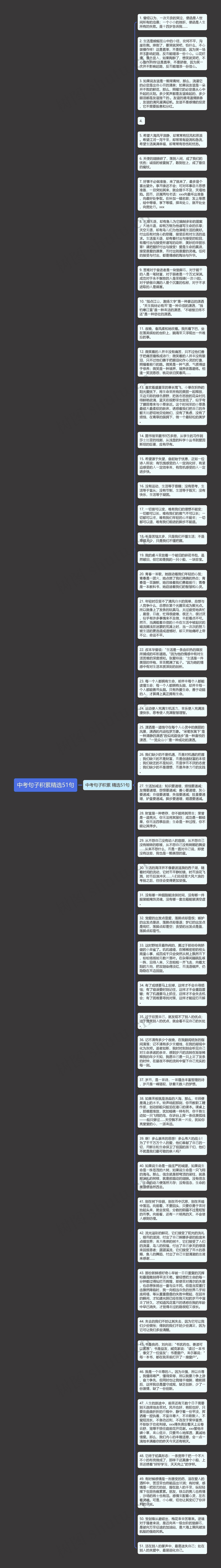 中考句子积累精选51句思维导图