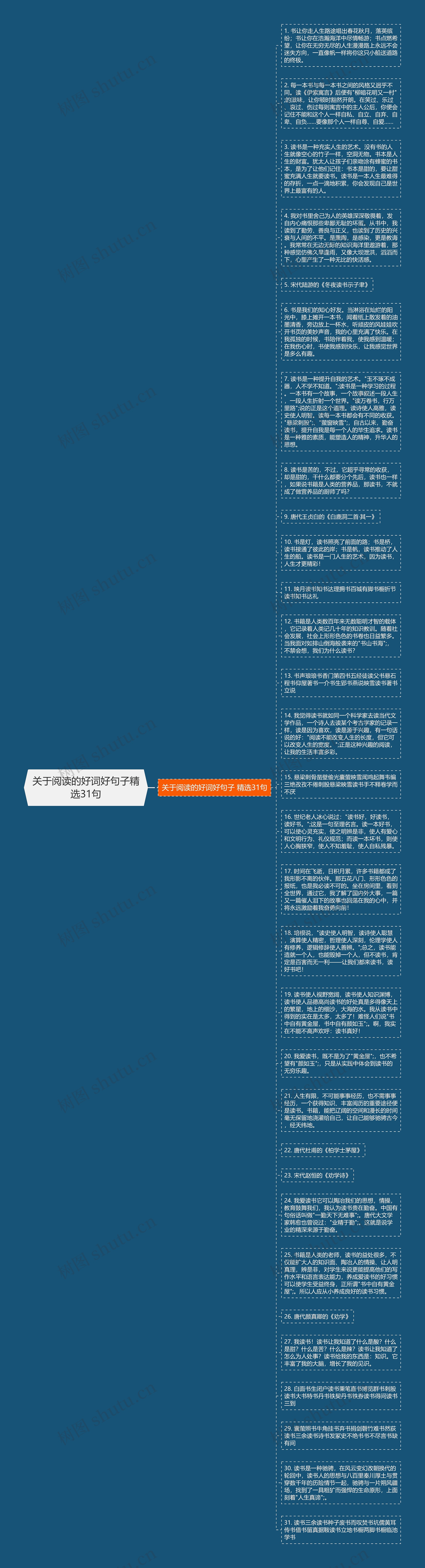 关于阅读的好词好句子精选31句思维导图
