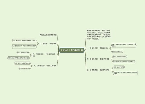 大班幼儿十月份教学计划