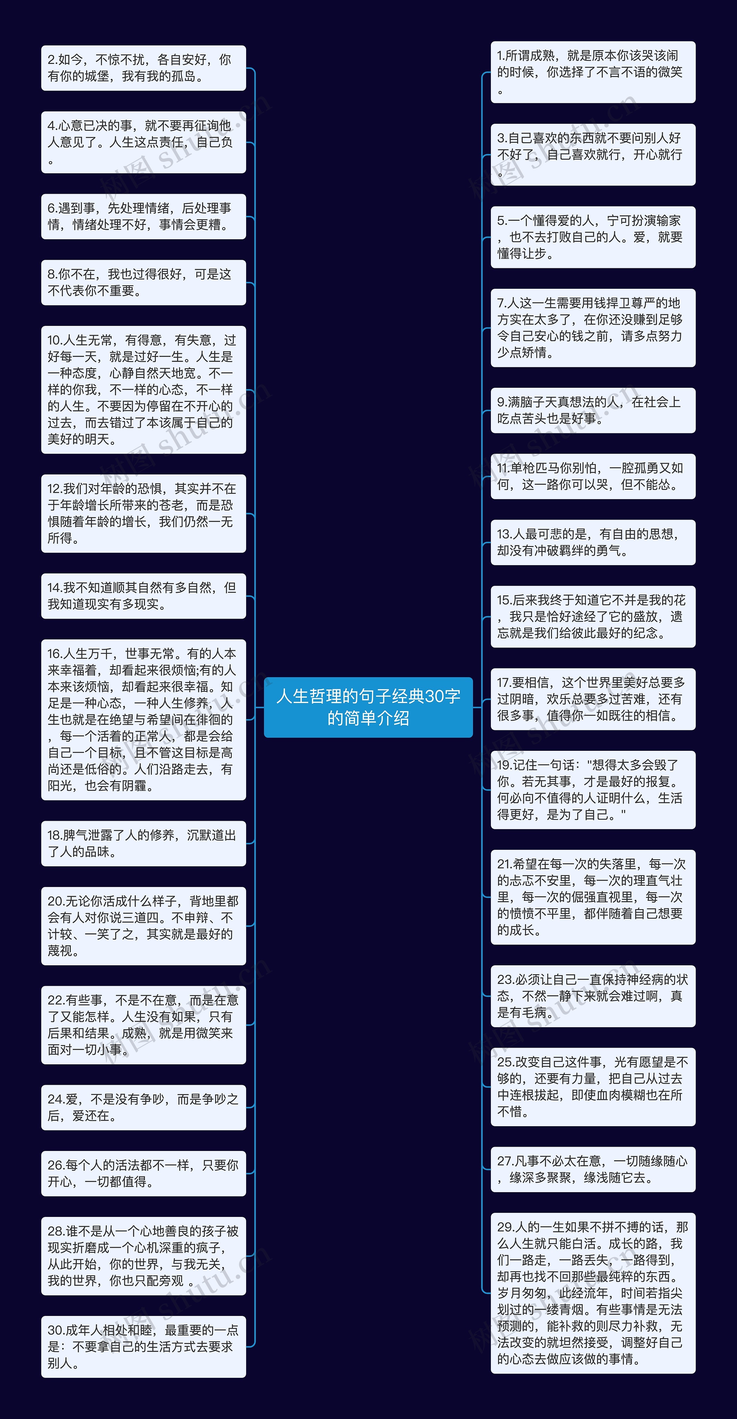 人生哲理的句子经典30字的简单介绍思维导图