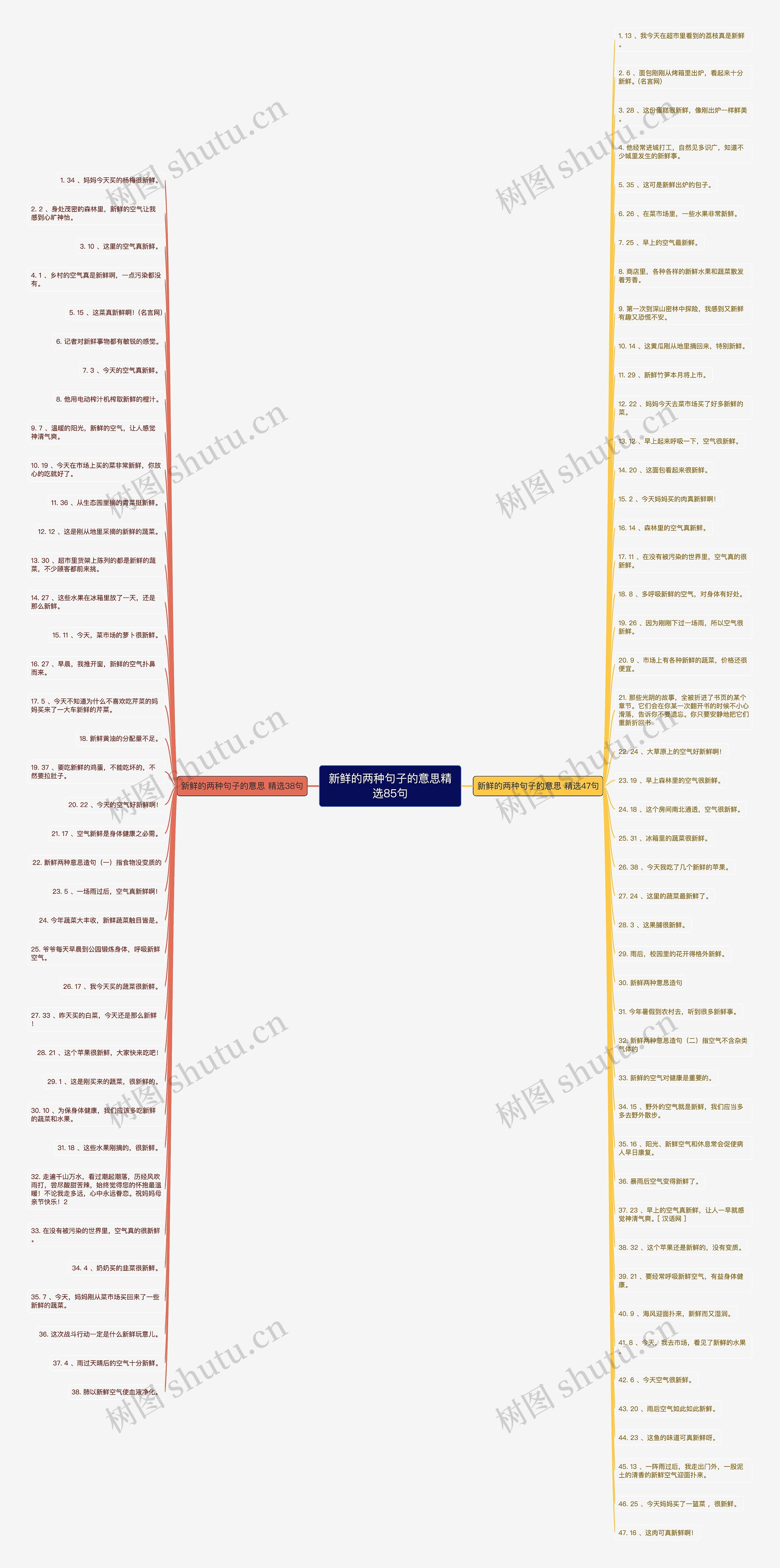 新鲜的两种句子的意思精选85句思维导图