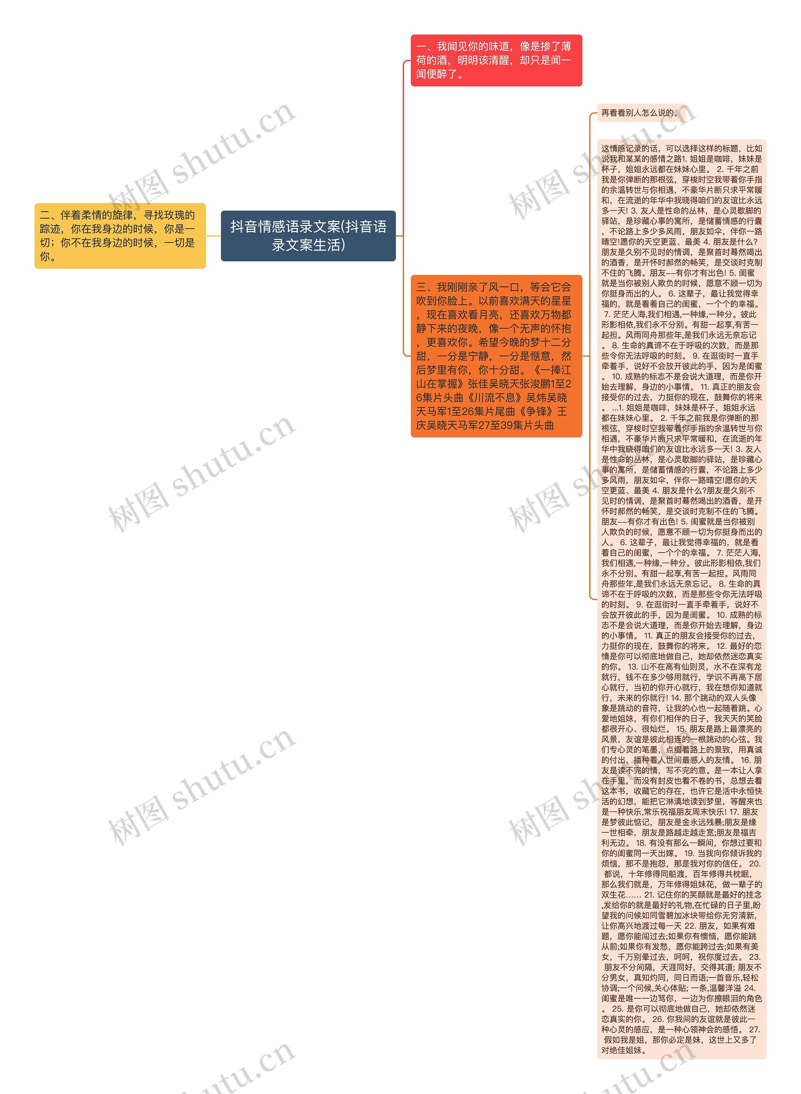 抖音情感语录文案(抖音语录文案生活)思维导图