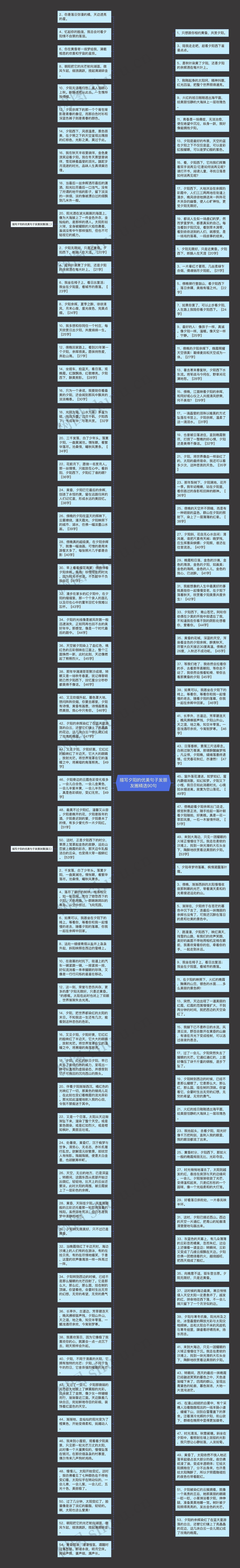 描写夕阳的优美句子发朋友圈精选90句思维导图