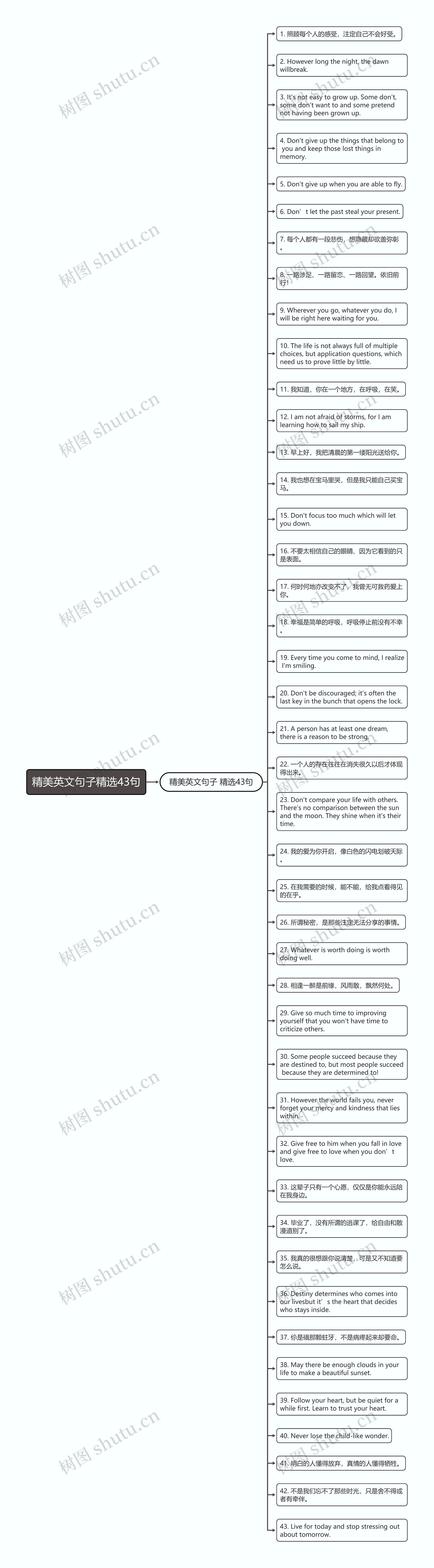 精美英文句子精选43句思维导图