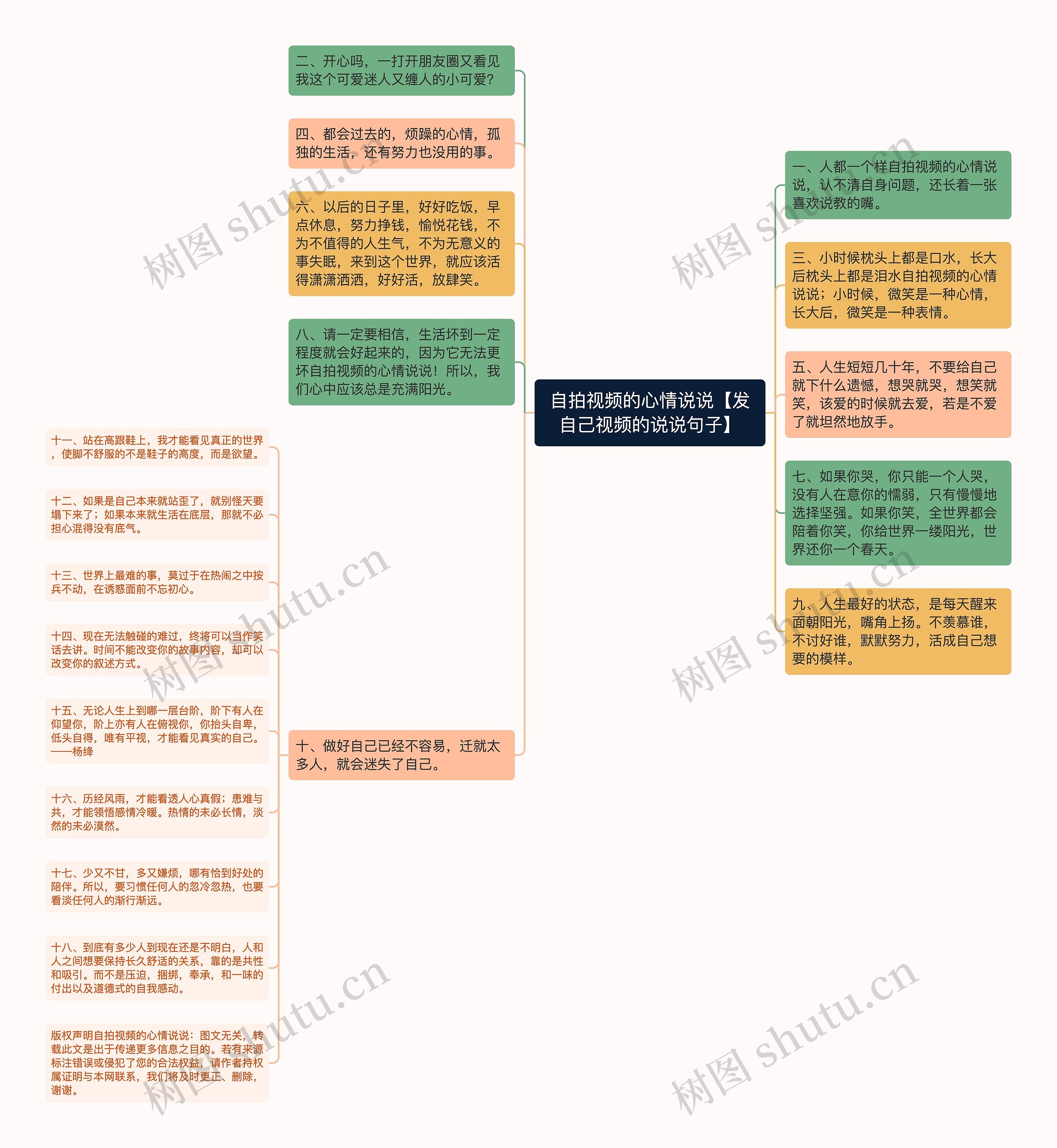 自拍视频的心情说说【发自己视频的说说句子】思维导图