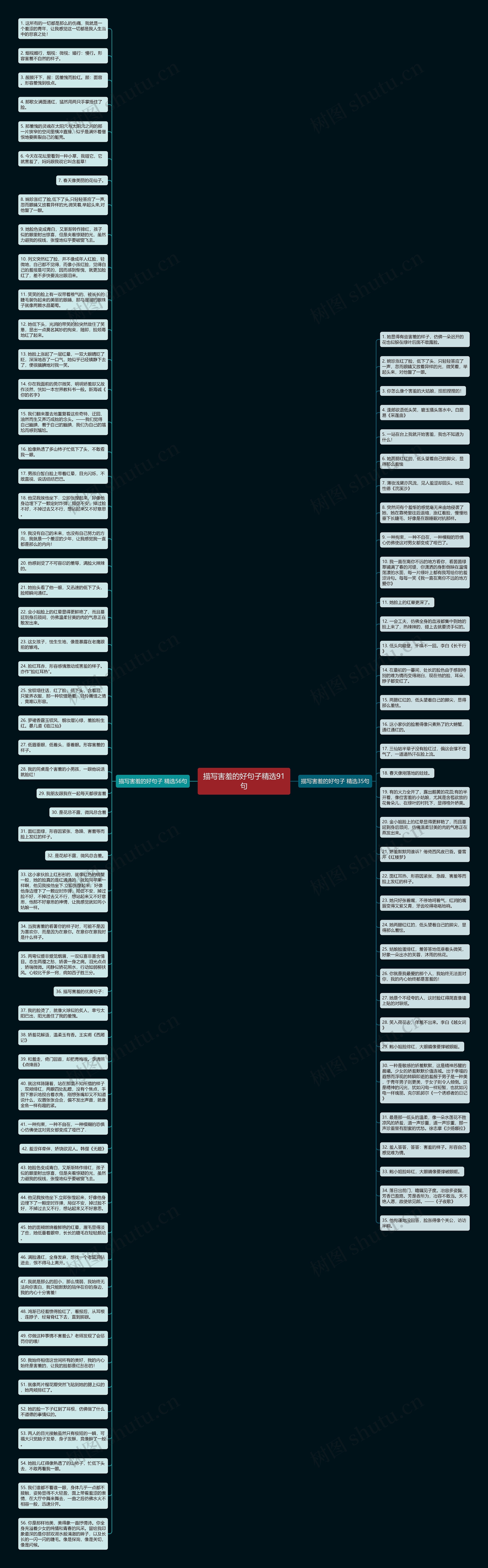描写害羞的好句子精选91句思维导图