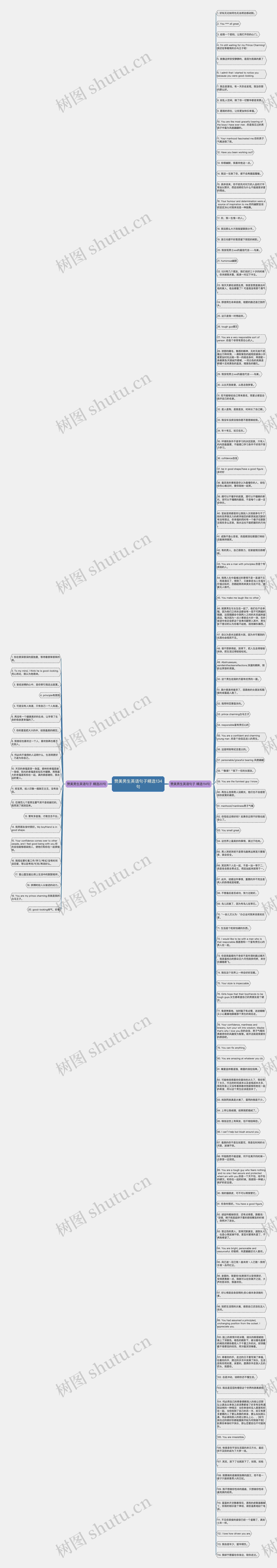 赞美男生英语句子精选134句思维导图