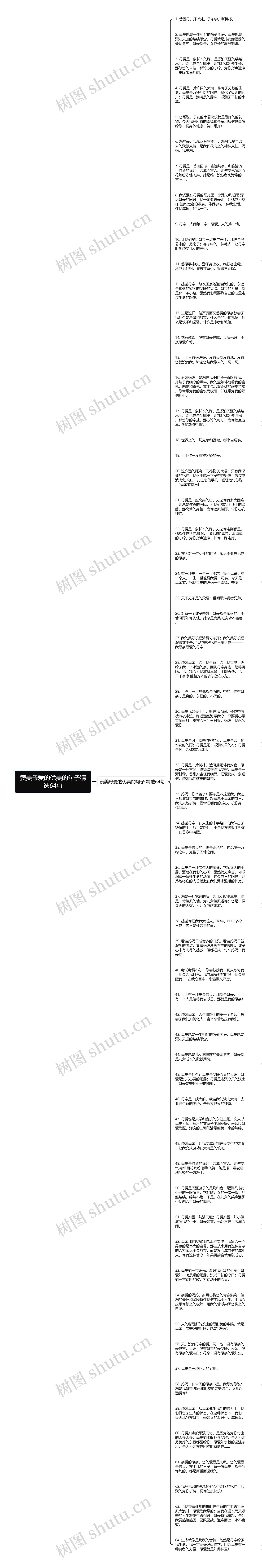 赞美母爱的优美的句子精选64句思维导图