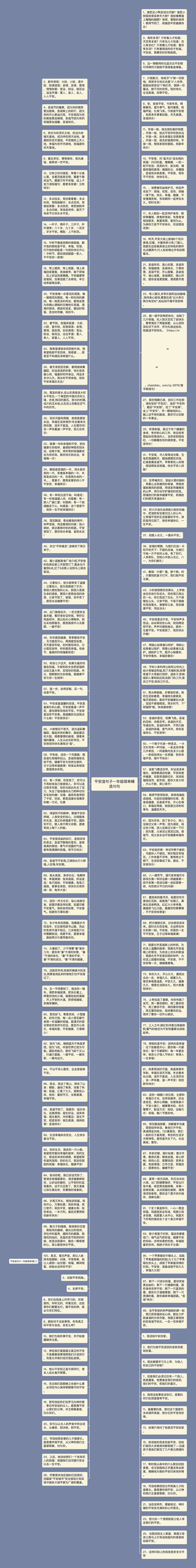 平安造句子一年级简单精选15句