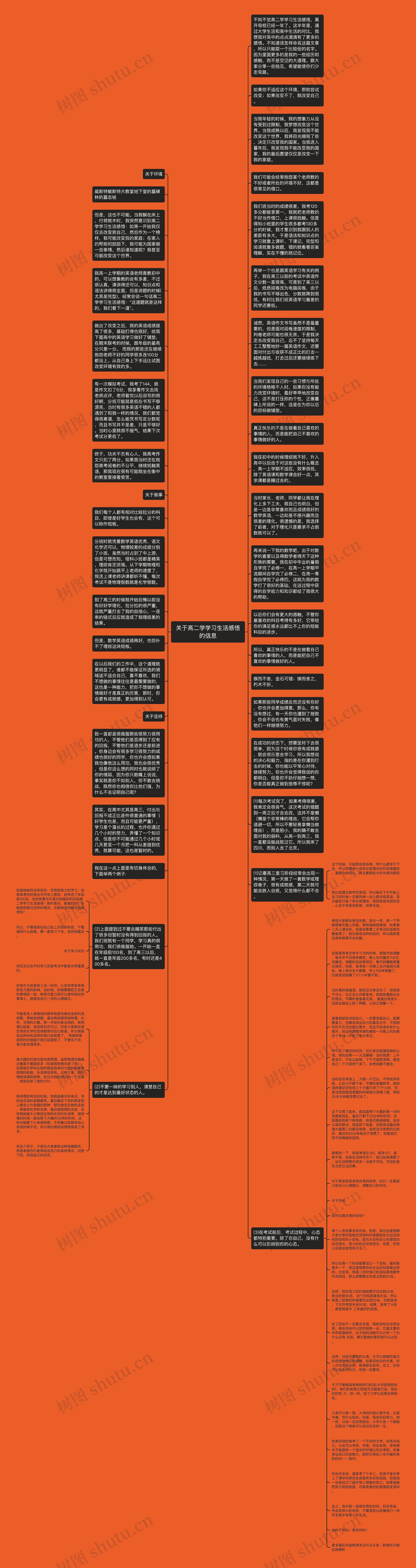 关于高二学学习生活感悟的信息思维导图